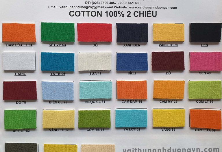 Vải Thun Cotton 100% 2 Chiều